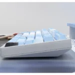 Elegant Yukinoshita Yukino Keycaps Set, a premium PBT side-printed shine-through anime keycap set showcasing crisp legends and stunning RGB.