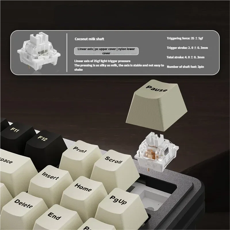 YZ87 Black Hole Custom Mechanical Keyboard. Premium Gasket Mount, hot-swappable, tri-mode design with sleek deep black aesthetic and cosmic RGB.