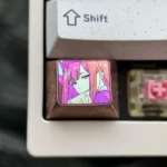This vibrant, durable Zero Two titanium keycap features iconic anime colors and a sleek, polished finish for custom mechanical keyboards.