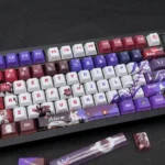 Premium Acheron Keycaps set for Honkai Star Rail fans, showcasing exclusive dark elegance and sci-fi mystique. Cherry profile set.