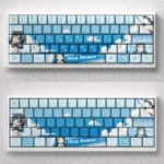 Exclusive Hina Amano Dye-Sub PBT mechanical keycap set, artfully displayed to showcase its vibrant Weathering With You anime aesthetic.