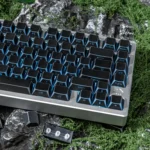 Product gallery showing Angular Shadow Black Shine-Through Side-Print Keycaps Set. Reveals sleek geometric PBT double-shot quality from all angles.
