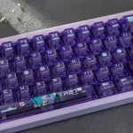 Vibrant Anime Battle Princess Gaming Keycap Set gallery, highlighting the silver-haired shoujos dynamic dye-sublimated art and frosted PC.