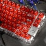 Anime Battle Princess Gaming Keycap Set gallery. Dynamic silver-haired shoujo, vibrant dye-sub PC, and frosted finish seen from all angles.