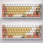 Vibrant Hirasawa Yui K-On! PBT anime keycap set for custom mechanical keyboards, showcasing cute pastel character art with a playful aesthetic.