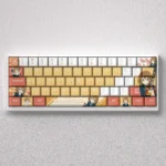 Vibrant Hirasawa Yui K-On! anime keycaps set gallery, featuring cute pastel character art on durable PBT, perfect for custom mechanical keyboards.