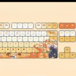 A delightful gallery showcases the exclusive Tohru PBT backlit anime keycaps set, revealing vibrant character art from every playful angle.