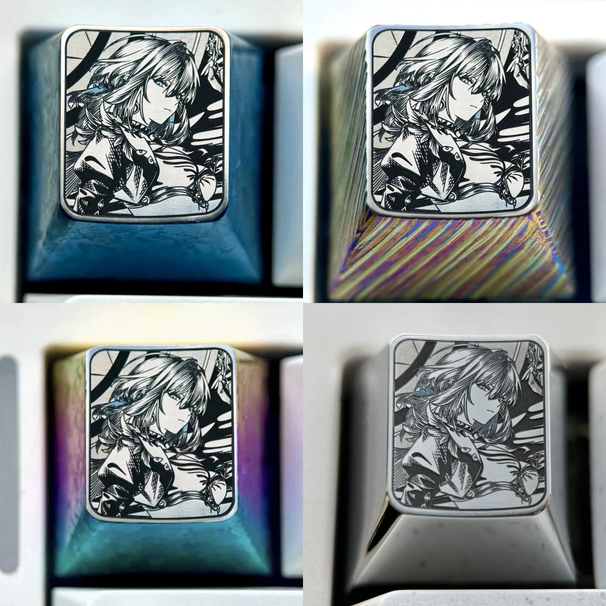 Wuthering Waves: Galbrena Keycap, precision-engraved ESC key featuring intricate anime motifs and a distinctive dot-art finish for keyboard artistry.