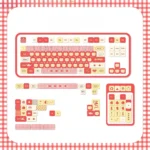 Rustic MOA Apple Keycaps Set, showcasing whimsical pastoral designs, warm colors, and unique orchard themes from various angles.