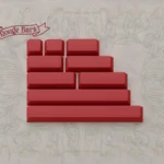 Art Nouveau keycaps set, showcasing exquisite intricate floral motifs and organic flowing lines with a soft, muted palette.