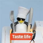 Handcrafted Vulgar Penguin artisan keycap for mechanical keyboards, featuring vibrant colors, detailed craftsmanship, and an expressive, playful setup.