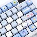 Astral Express Keycap Set: Intricate sci-fi cosmic artisan design. Exclusive premium keycap from various angles, capturing star-faring adventures.