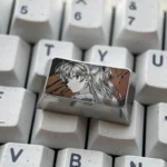 Evangelion-themed Asuka artisan keycap displaying intricate metallic engraving and high-detail craftsmanship.