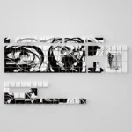 Experience the iconic Attack on Titan Levi design with these PBT side-engraved backlit keycaps set, brilliantly showcasing sleek, illuminated legends.