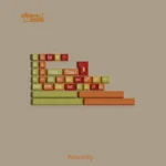 Artistic dye-sub PBT Autumn PBT Keycap Set, the treble novelty, displaying a graceful treble clef in warm, earthy tones, evoking the serene concert design.