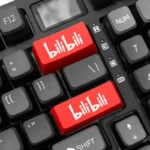 Vibrant BiliBili RGB accent keycap gallery showcasing its iconic branding, vivid colors, and dynamic RGB lighting from multiple angles.