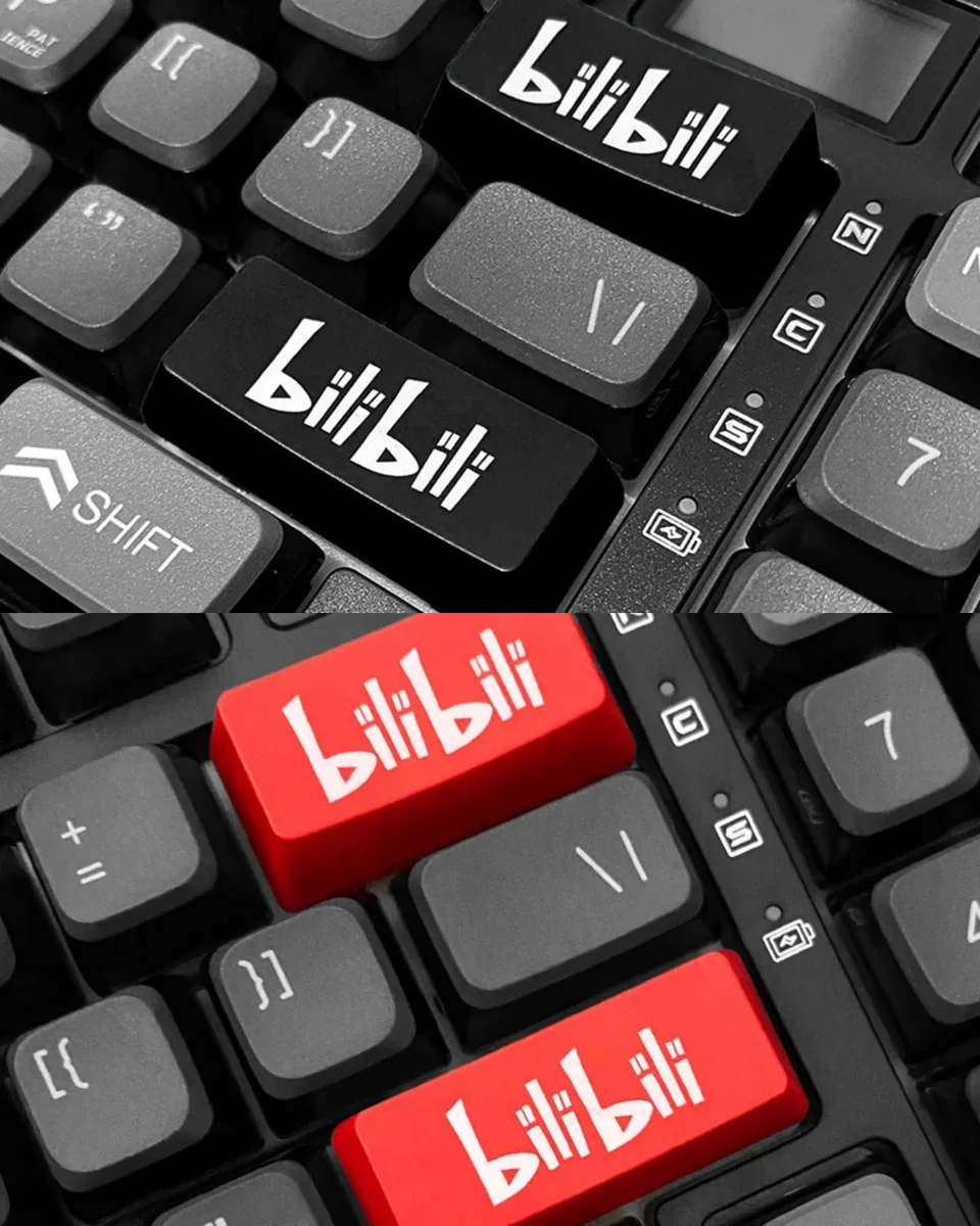 A vibrant BiliBili RGB-Ready Accent Keycap, featuring iconic BiliBili branding, vivid colors, and dynamic RGB lighting effects.