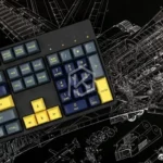 Detailed view of the Bomber Desk Mat's iconic stealth design featuring precision aviation graphics and its premium tactical black surface.