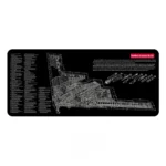 Premium black Bomber Desk Mat B2, featuring iconic stealth bomber silhouettes and tactical design for elite gaming performance.