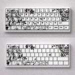 A captivating product display of Camellya Keycap Set, showcasing their elegant, nature-inspired artistry designed for 60% and 65% compact keyboards.