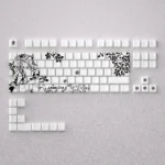 Elegant Camellya Keycap Set showcasing serene, gaming-inspired artistry designed for 60% and 65% compact mechanical keyboards.