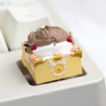 Exquisite handcrafted Cardcaptor Sakura keycap gallery views, showing its vibrant Sakura Kinomoto figurine and detailed magical girl resin.