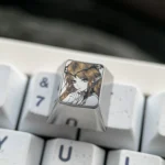 Explore the Cartethyia titanium anime keycap gallery, revealing its detailed pointillism engraving and polished titanium finish from every precise.