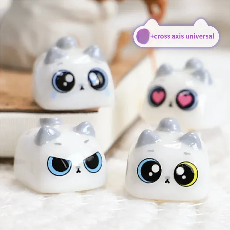 A charming, handcrafted 3D cute cat artisan keycap, playfully designed to bring a unique, cool meow aesthetic to any mechanical keyboard.