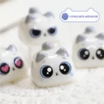 Multiple delightful angles of the handcrafted 3D cute cat artisan keycap, showcasing its charming, cool meow design perfect for mechanical keyboards.