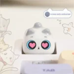 Charming handcrafted 3D cute cat artisan keycap, playfully designed with a cool meow aesthetic for mechanical keyboards.