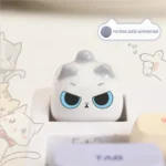 This handcrafted 3D cute cat artisan keycap showcases its cool meow design, adding a playful touch to mechanical keyboards.