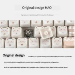 Adorable Baking Cat MAO Keycap Set, displayed from multiple angles. Features whimsical designs and a smooth, premium jade-like finish for custom keyboard.