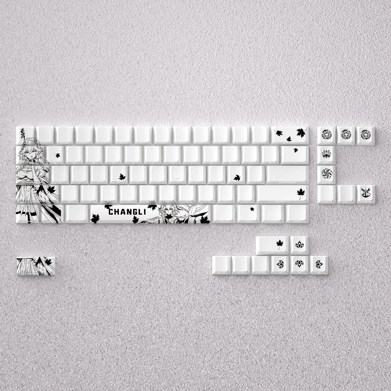 Changli Keycap Set featuring vibrant gaming characters. Stunning, ethereal design for a truly custom mechanical keyboard.