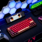 Gallery of premium liquor chocolate PBT dye-sublimated keycaps set, displaying their rich, gourmet chocolate and creamy tones from various perspectives.