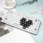 Mint Crystal Jelly Chrome Hearts Keycap Set gallery, revealing its unique side-engraved gothic designs and translucent mint-hued crystal jelly elegance.