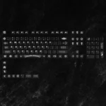 Gothic luxury Chrome Hearts keycaps set, showcasing frosted translucent PC with an edgy, ethereal glow for premium custom keyboards.