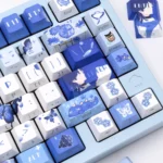 Clarence Lovebrush Chronicles Cherry keycaps set. Exclusive character artistry and sophisticated game motifs are elegantly showcased from multiple angles.