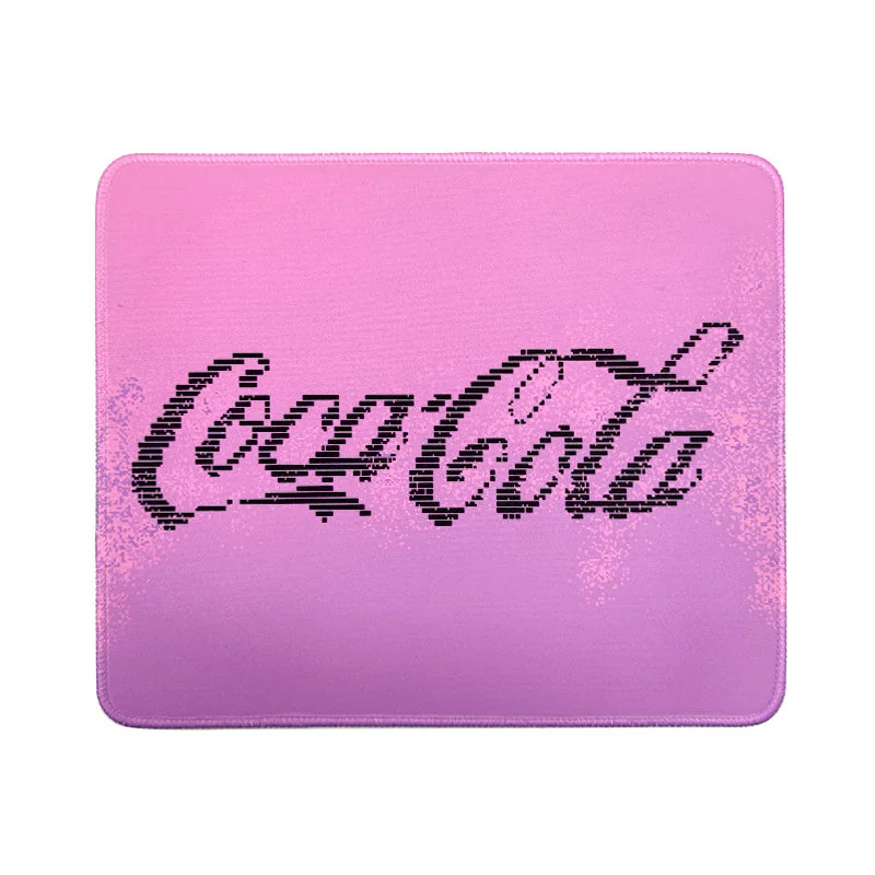 An alternate view of the waterproof Starry Sky Coca-Cola mouse pad, showcasing its playful cosmic design and iconic branding.