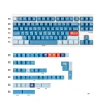 Artistic Crisp Blue RWB magnetic keycaps set, featuring precision PBT dye-sub and a refreshing cool blue and white design for Wooting gaming.