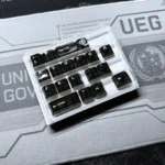 Luminous transparent Cross Sword Supplement Keycap Set for mechanical keyboards, featuring a striking gothic fantasy design and edgy elegance.