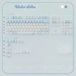 Translucent KDA profile crystal jelly keycaps set featuring an ethereal Winter Letter design, evoking a luminous, delicate winter landscape.