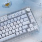 Winter Letter Crystal Jelly Keycaps gallery. Translucent KDA profile keycaps glow with an ethereal winter design, showcasing their crystal jelly design.