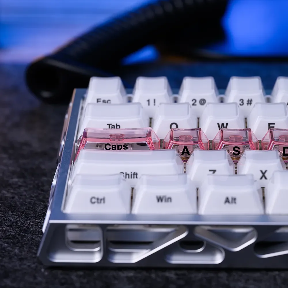 Crystal Jelly Sword Keycap Set gallery. Unique translucent black side-engraved sword design with glowing jelly texture for custom mechanical keyboards.