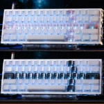 Translucent black Crystal Jelly Sword Keycap Set displaying its unique glowing, jelly-like texture and intricate side-engraved sword design.