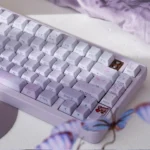 Dreamy Rabbit & Flower Gradient Custom PBT Keycaps set, artfully arranged to reveal the whimsical pastel hues, enchanting floral designs, and unique design.
