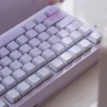 Gallery of Dreamy Rabbit & Flower Gradient Custom PBT Keycaps Set, showcasing whimsical side-lit designs and enchanting pastel artwork.