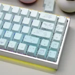 A full set of Dreamy Rabbit & Flower Custom PBT Keycaps set showcasing enchanting pastel gradients and unique side-lit design, perfect for mechanical keyboard.