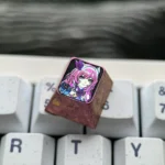 Premium Cyrene Ice Crystal Titanium Keycap ESC showcasing its shimmering, durable titanium alloy finish as a unique, artisan keyboard accent.