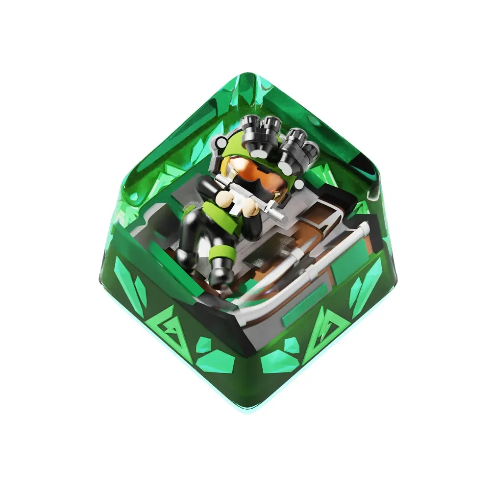 View the elite Delta Force: Vyron Transparent Keycap from multiple perspectives, revealing its powerful tactical aesthetic and meticulous handcrafted.