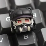 Handcrafted Delta Force: Luna & Hackclaw Keycaps. Unique resin, shown from multiple angles, highlighting the mystical character design.